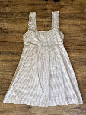Madewell Ruffle Strap Embroidered Midi Dress